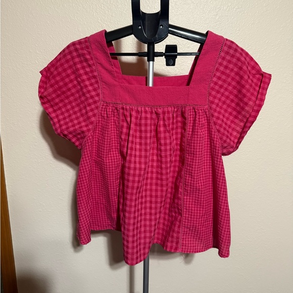easel Tops - Easel Red Gingham Women's Blouse